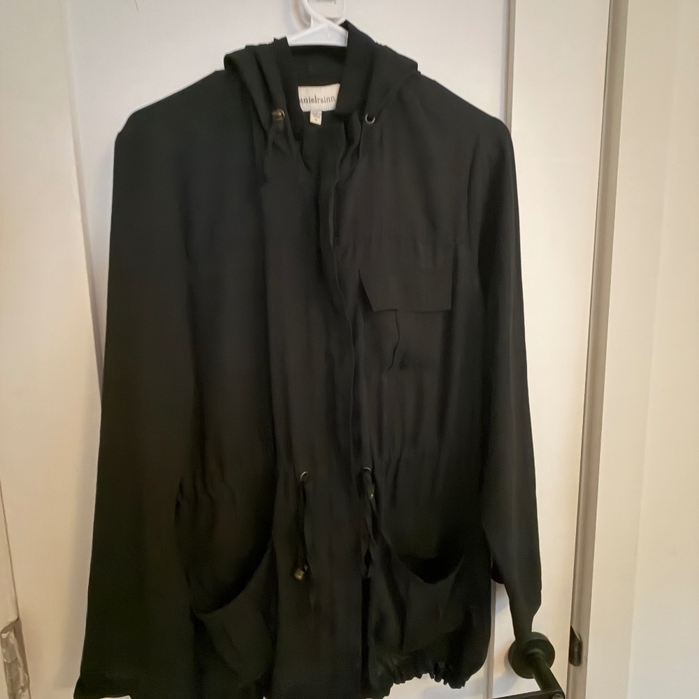 Black Chiffon Trench Jacket